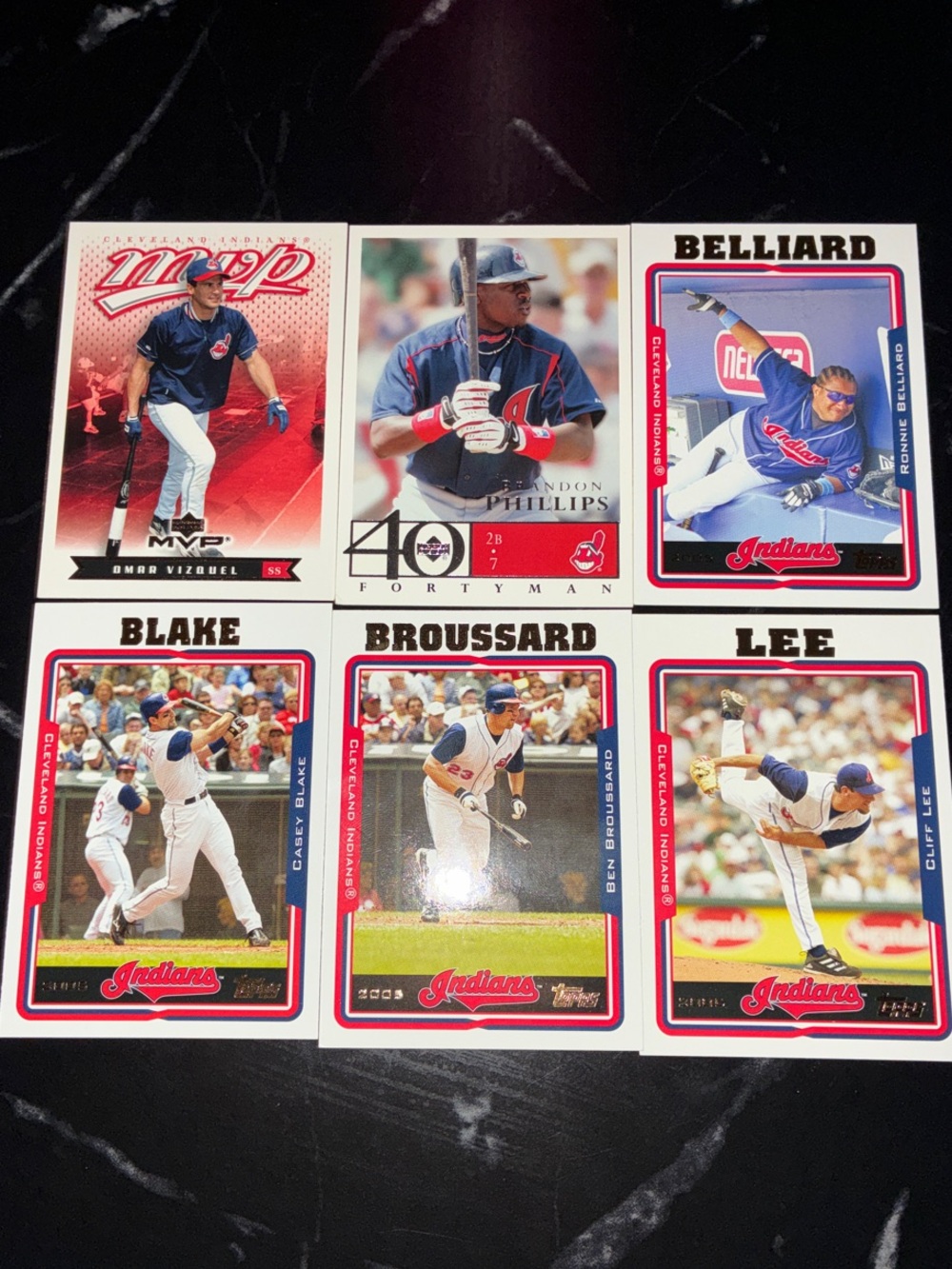 Cleveland Indians Baseball Trading Cards - Topps - 2005 - lot of 6